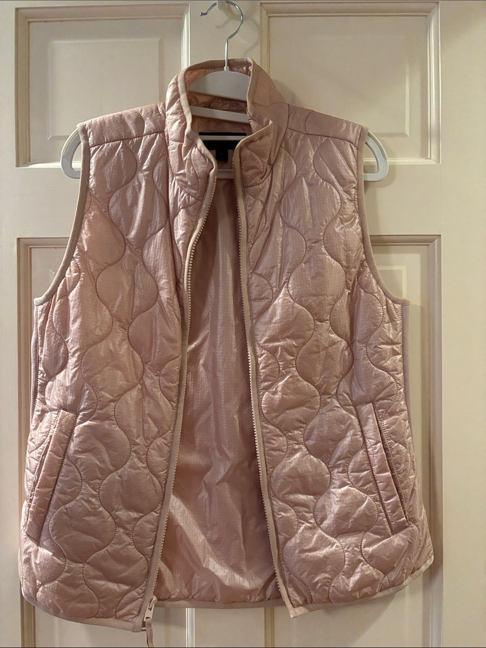 J. Crew Quilted Sleeveless Vest in Blush